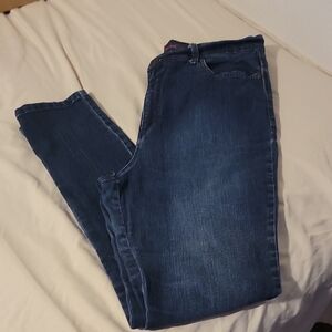 Gloria Vanderbilt Skinny Blue Jeans with Lived-In Look